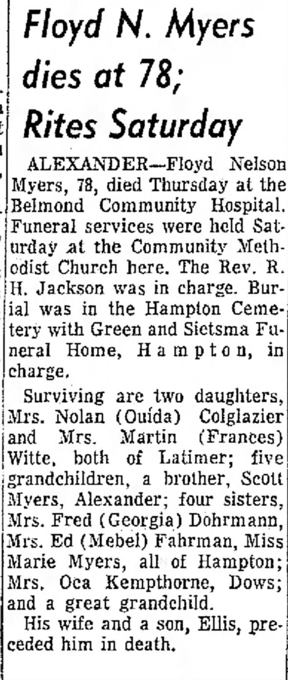 Clipping from Globe-Gazette